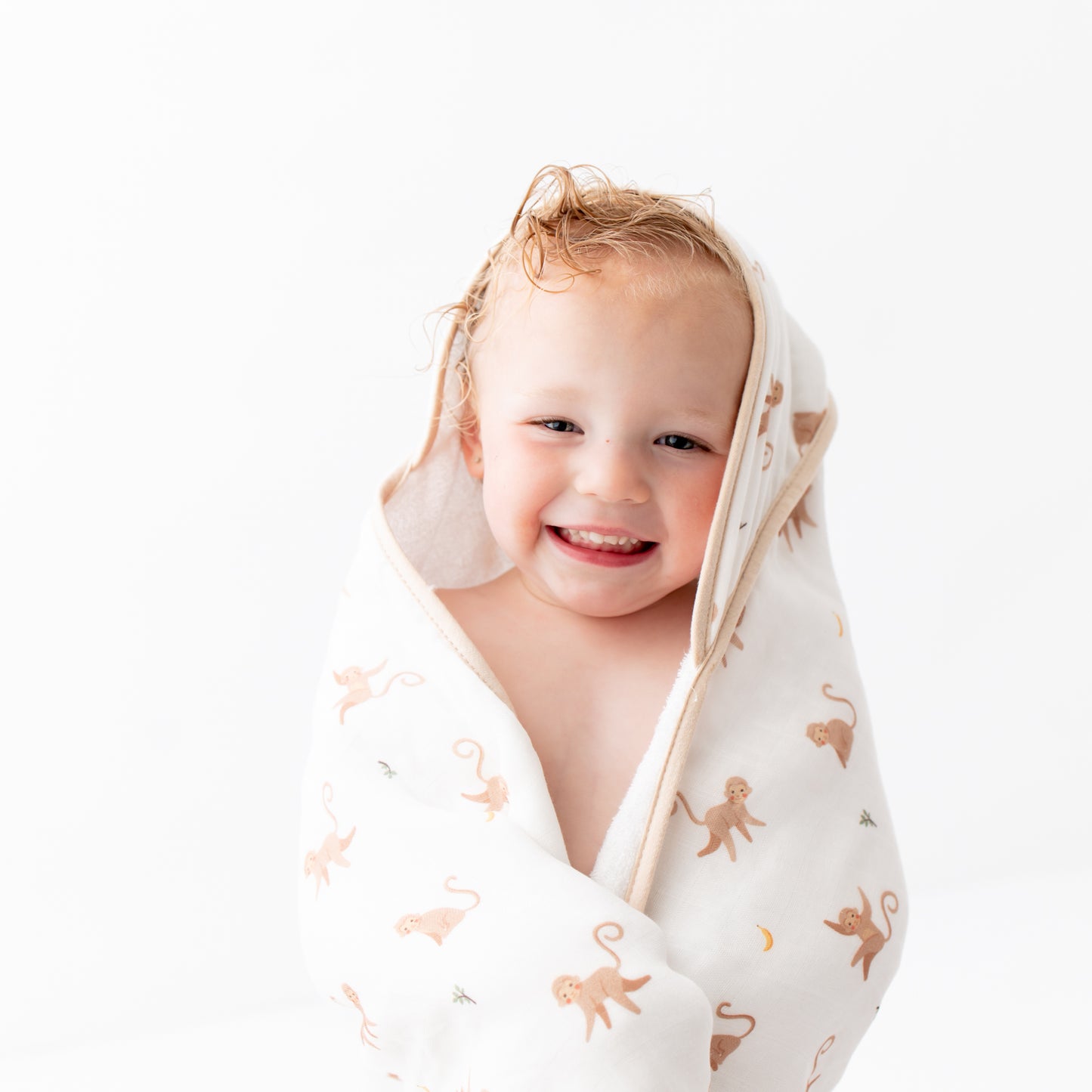 Monkey Hooded Towel Set