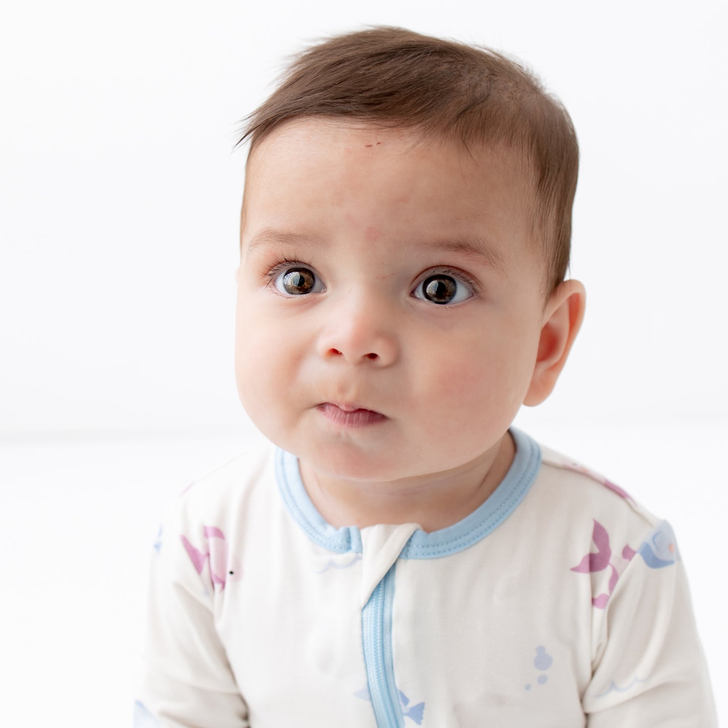 Blue Fish Zippered Footie