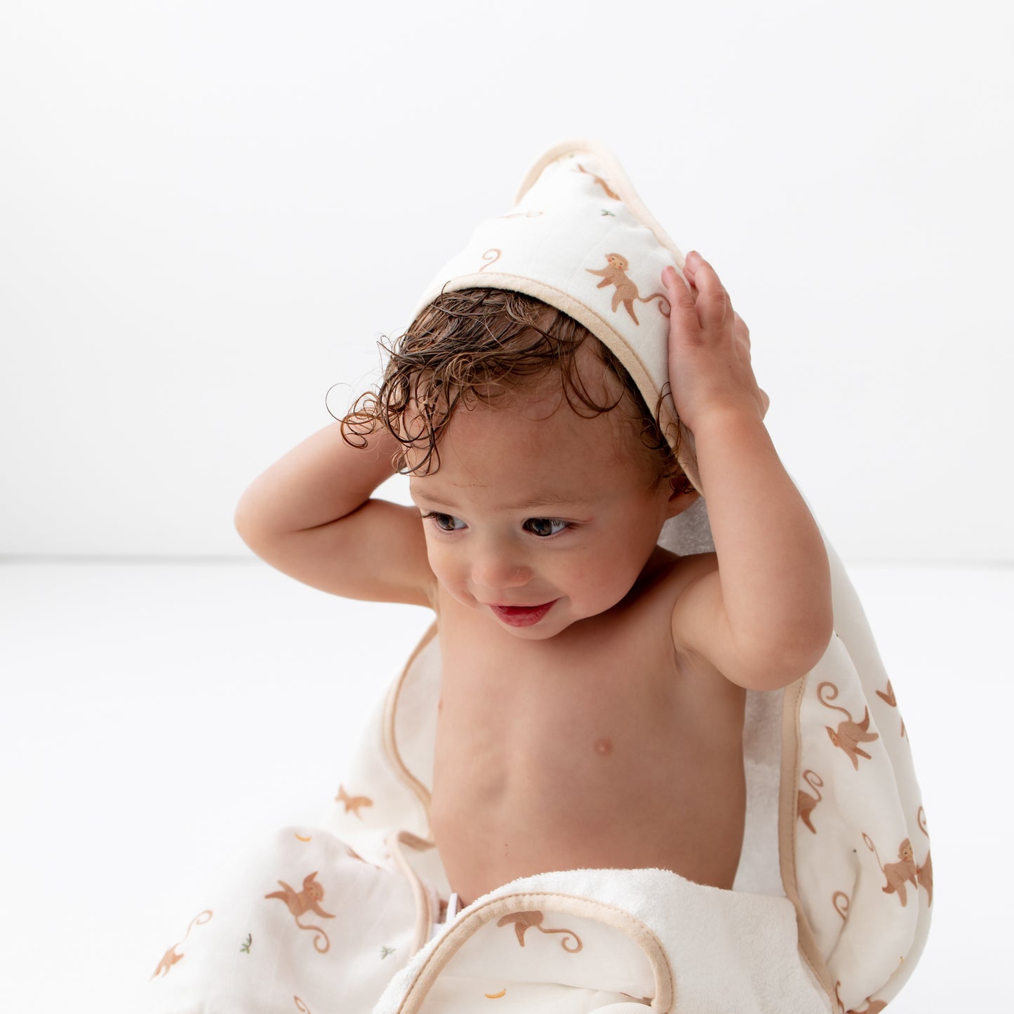 Monkey Hooded Towel Set