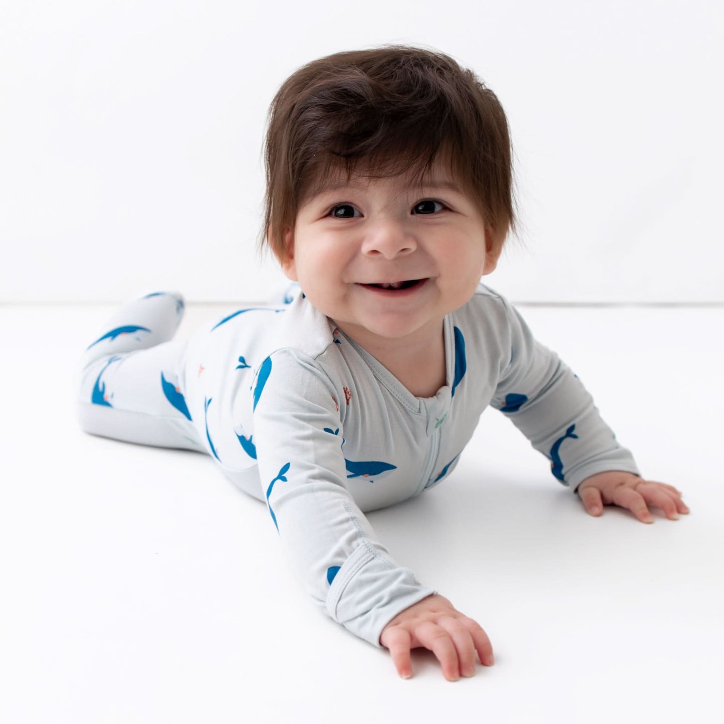 Whale Zippered Footie