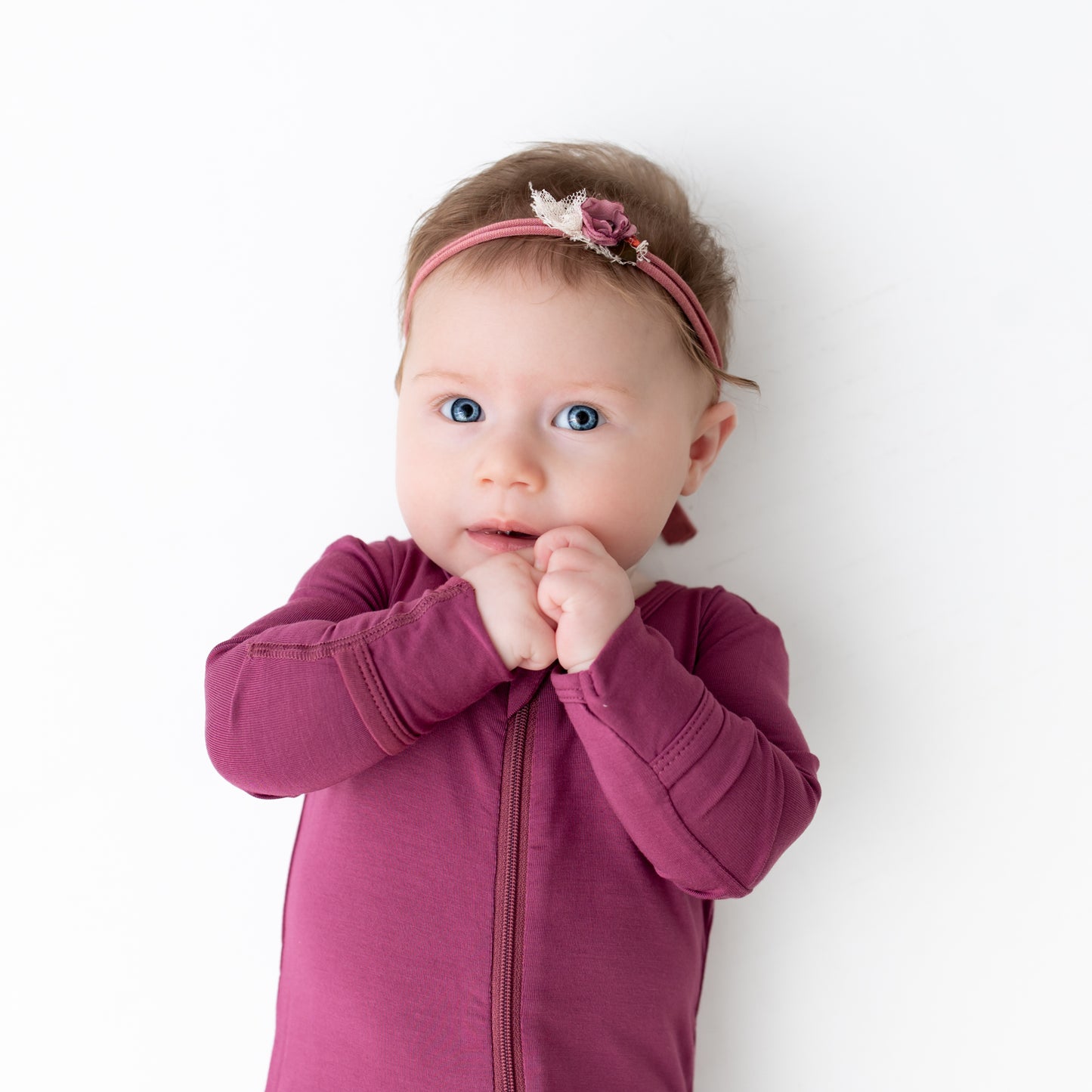 Plum Zippered Footie
