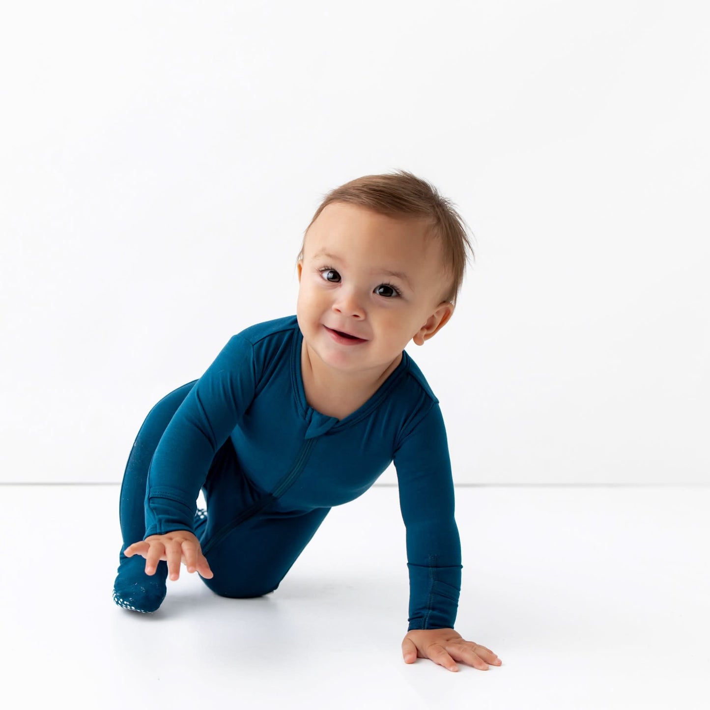 Deep Blue Zippered Footie