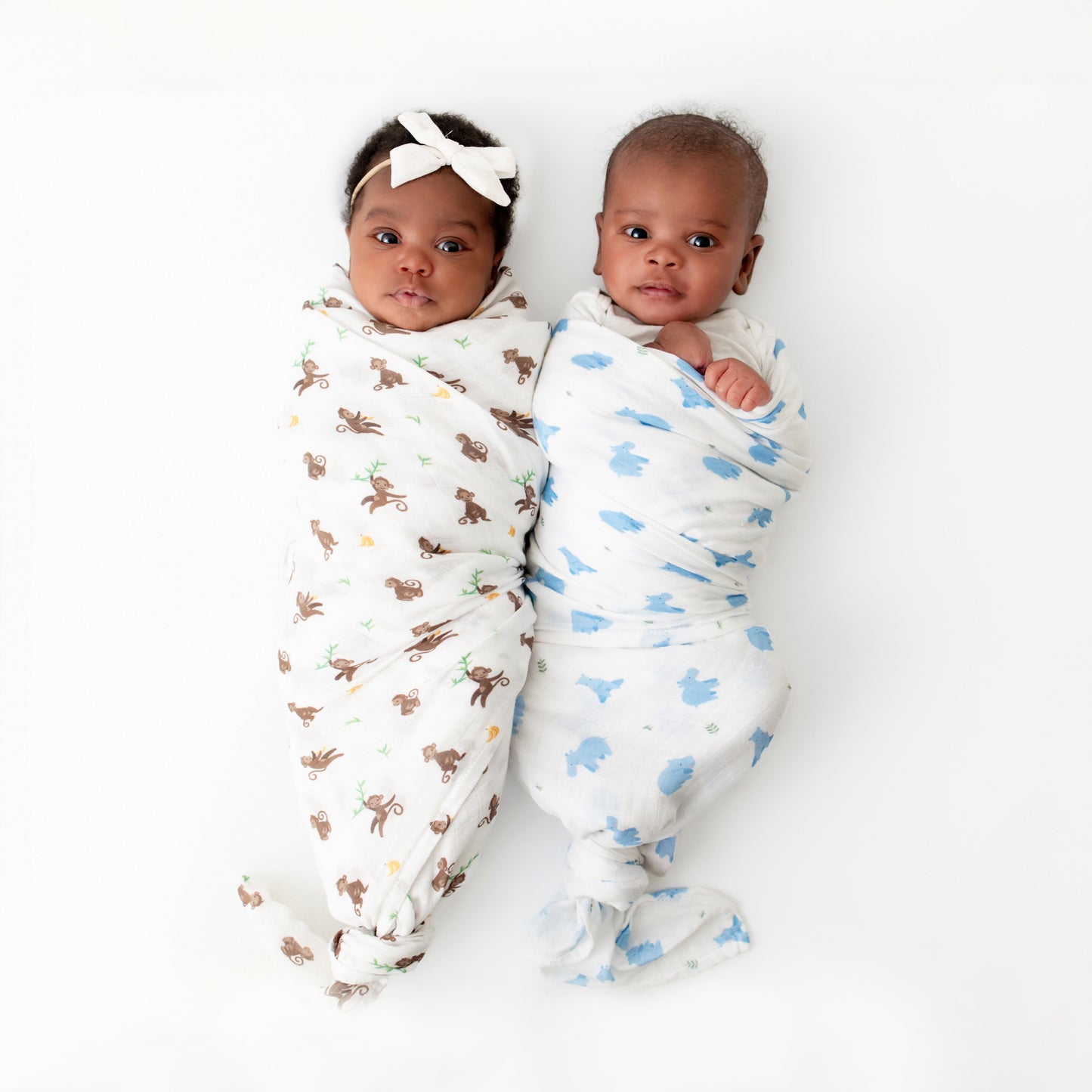 Hippo & Monkey Swaddle Set
