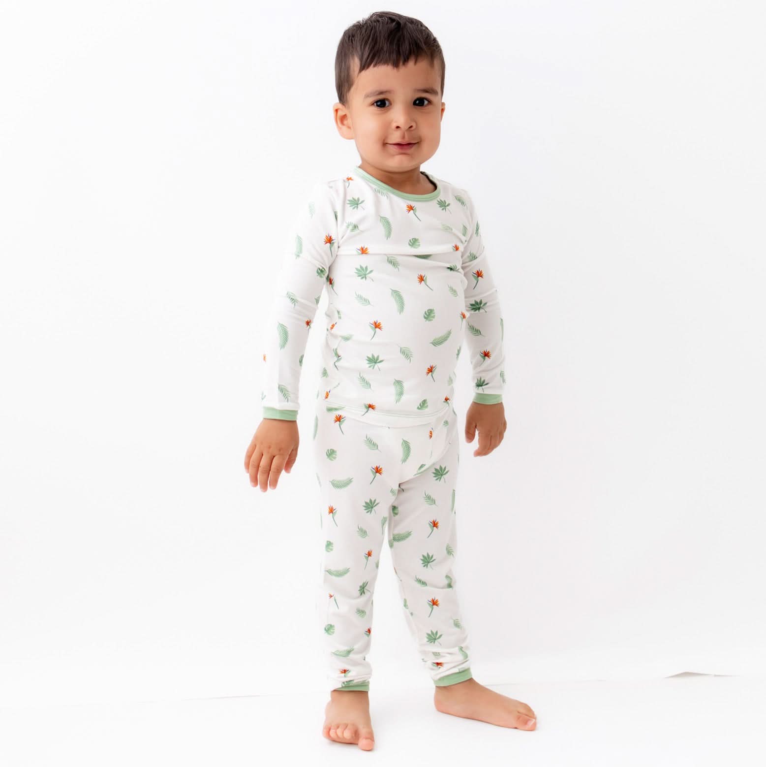 Bamboo Viscose Toddler Pajama Set, Bird of Paradise – Bamboo Little