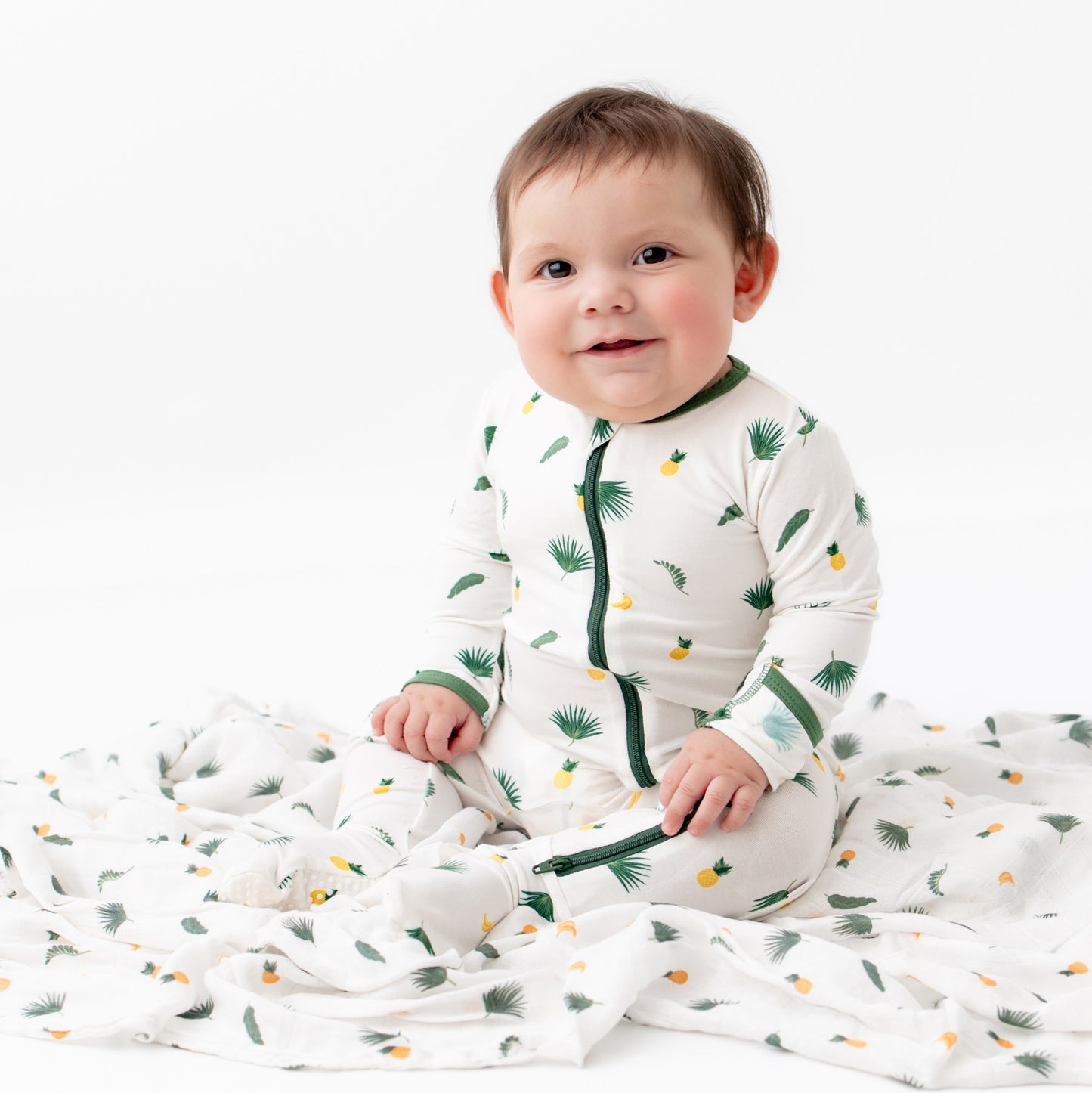 Tropical Palms Zippered Footie