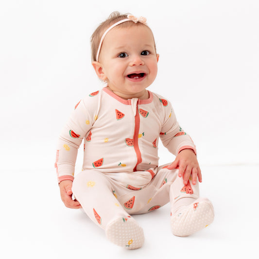Watermelon Zippered Footie