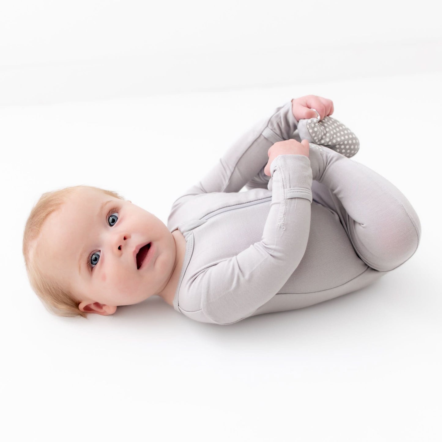 Light Gray Zippered Footie
