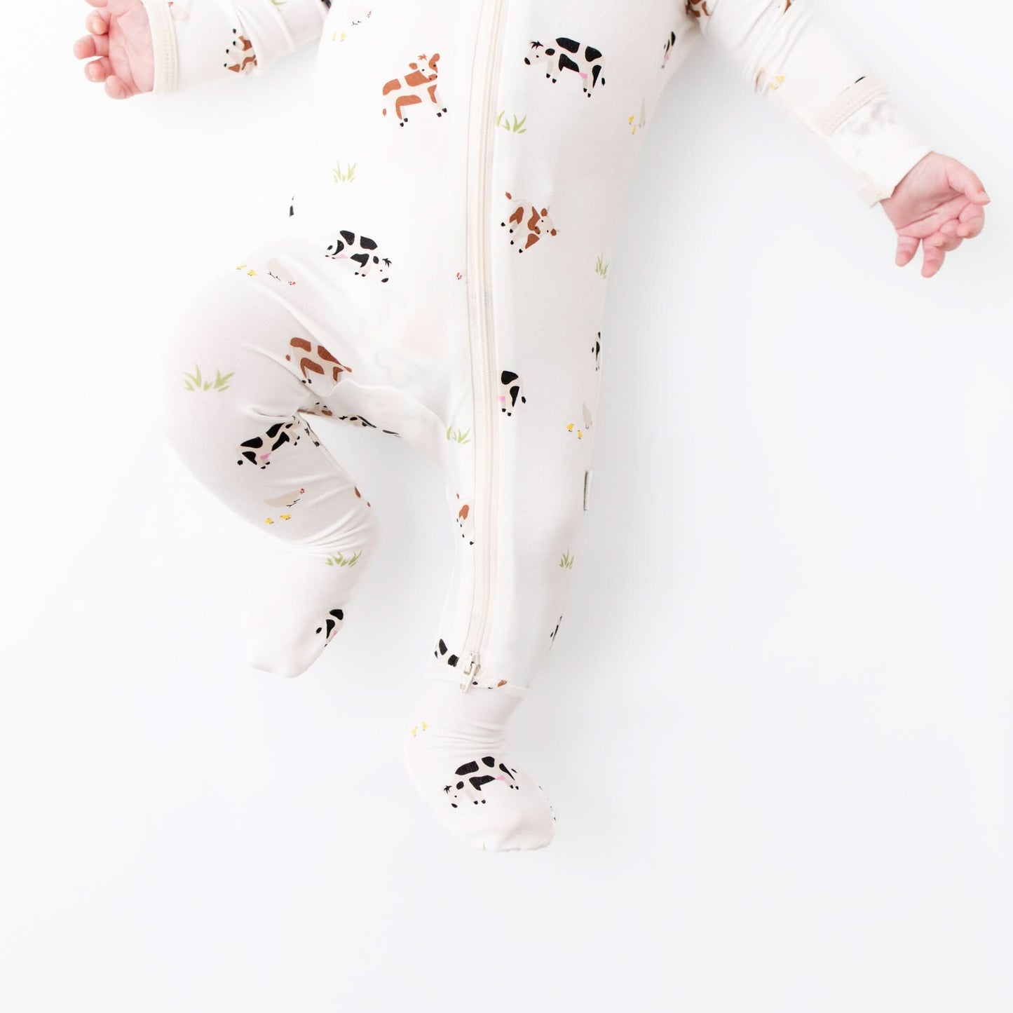 Cow Zippered Footie