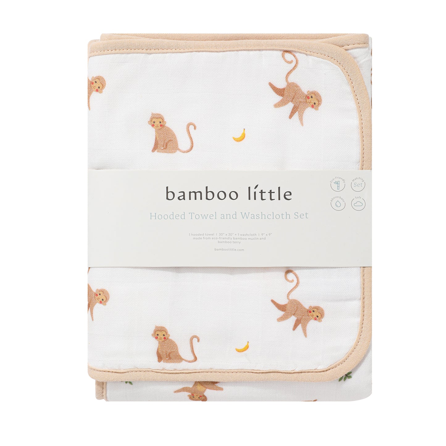 Monkey Hooded Towel Set