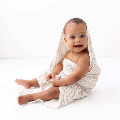 Taupe Wave Hooded Towel Set