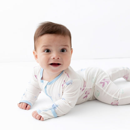 Blue Fish Zippered Footie