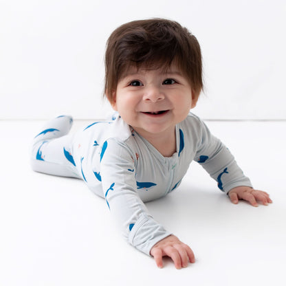 Whale Zippered Footie