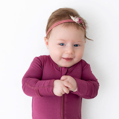 Plum Zippered Footie