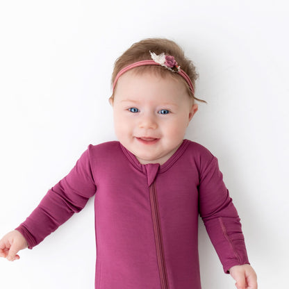 Plum Zippered Footie