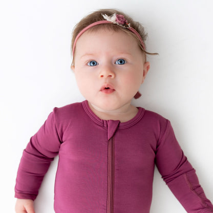 Plum Zippered Footie