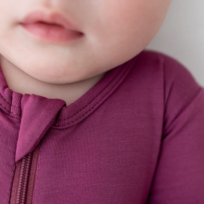 Plum Zippered Footie
