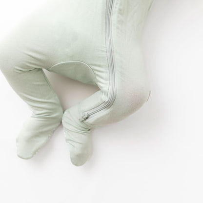 Sage Zippered Footie