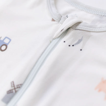 Farm Animals Zippered Footie