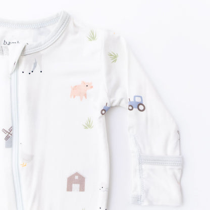 Farm Animals Zippered Footie