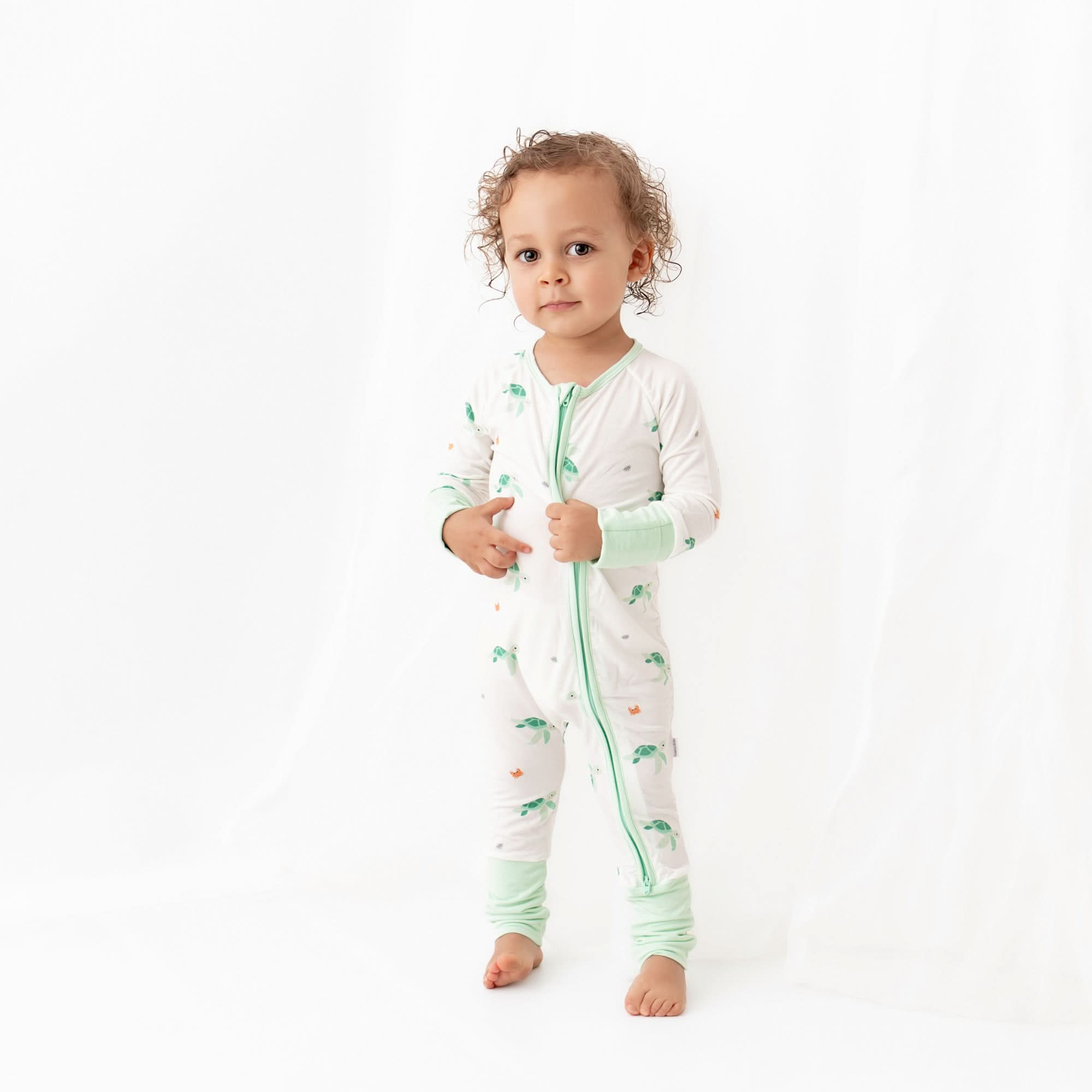 Turtle Convertible Baby Romper – Soft Viscose Made from Bamboo, Fold ...
