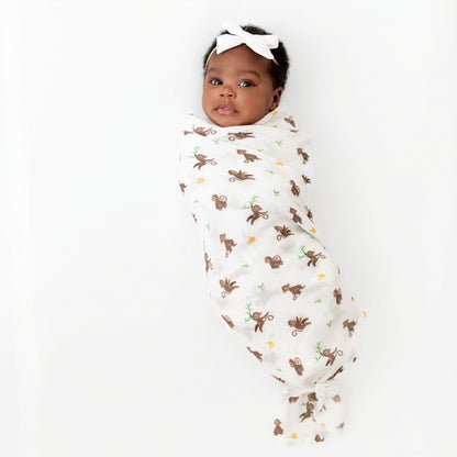 Hippo & Monkey Swaddle Set