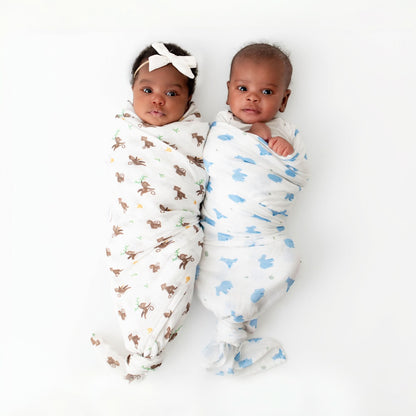 Hippo & Monkey Swaddle Set