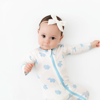 Hippo Zippered Footie
