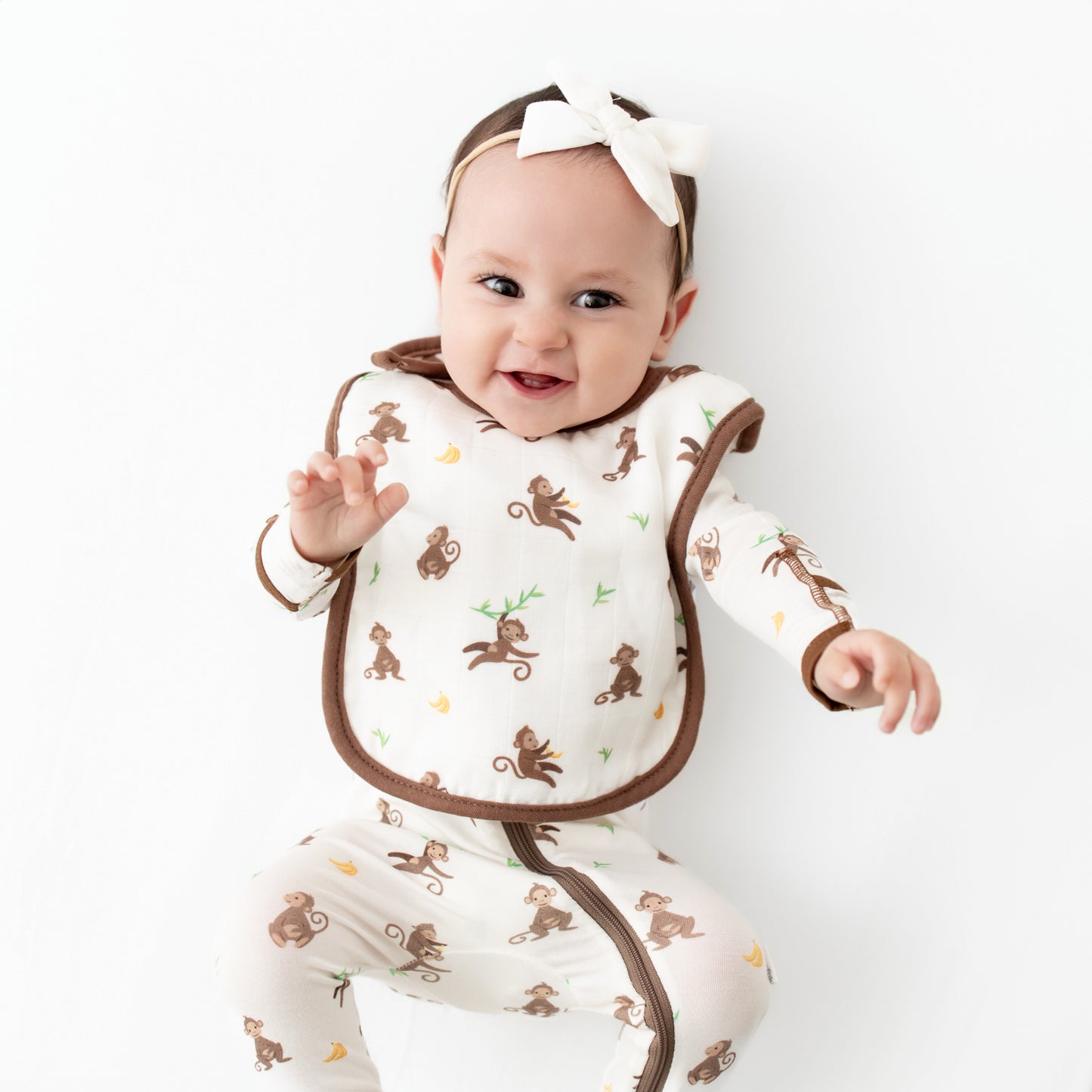 Hippo & Monkey Bib Set