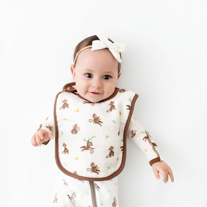 Hippo & Monkey Bib Set
