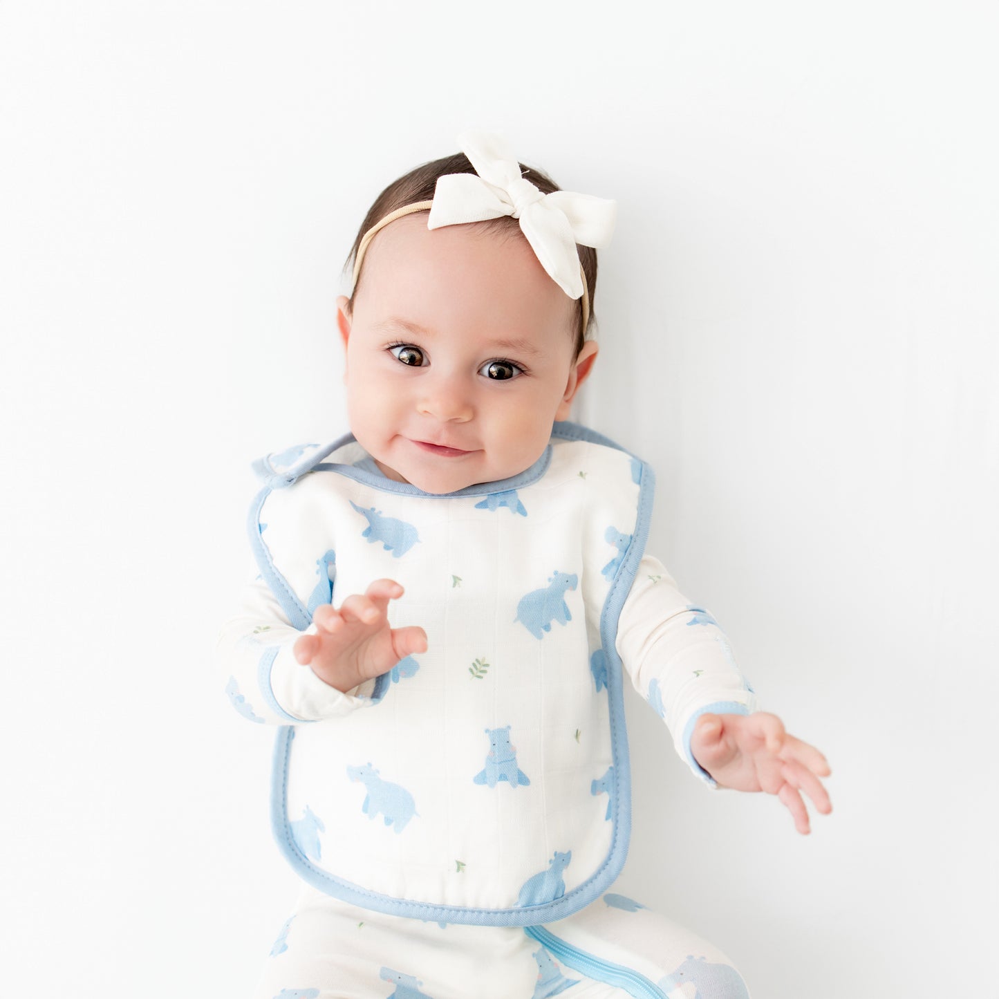 Hippo & Monkey Bib Set