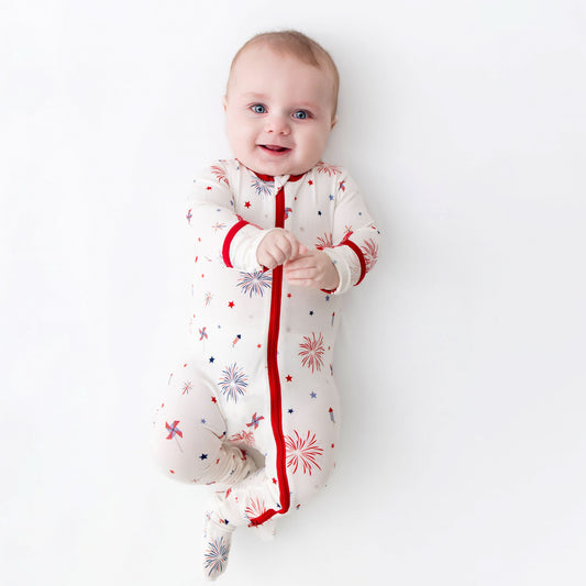 4th of July Zippered Footie