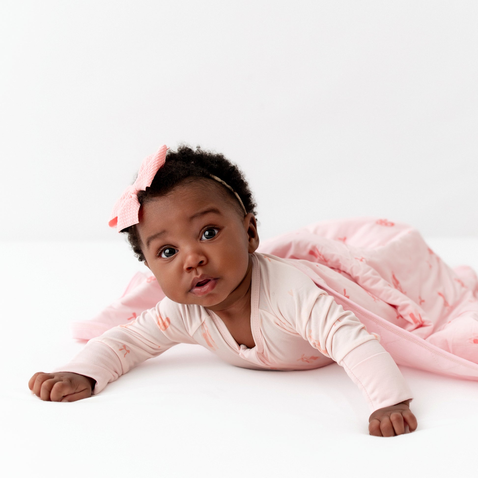 pink bamboo blanket with ballerina print