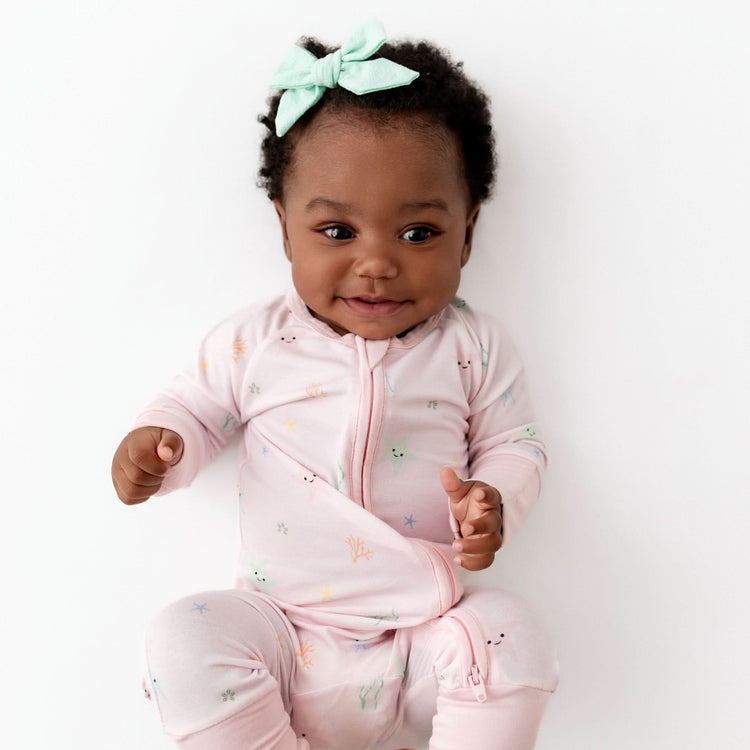 Starfish bamboo romper, back view