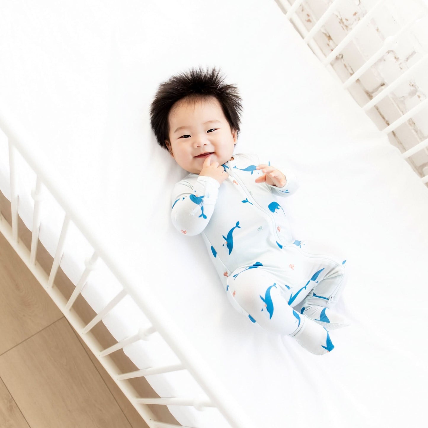 Whale Zippered Footie