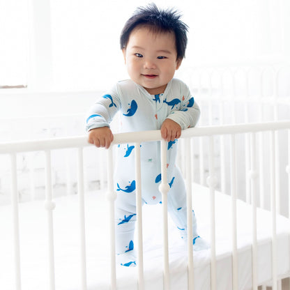 Whale Zippered Footie