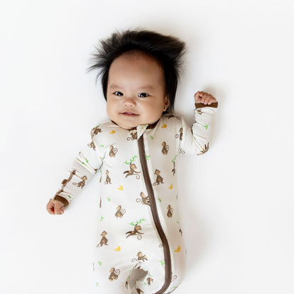 Monkey Zippered Footie