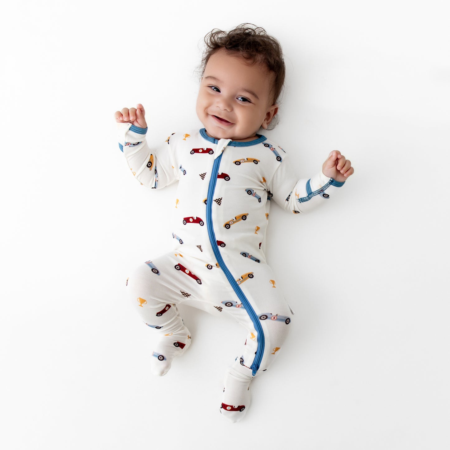 Race Cars Zippered Footie