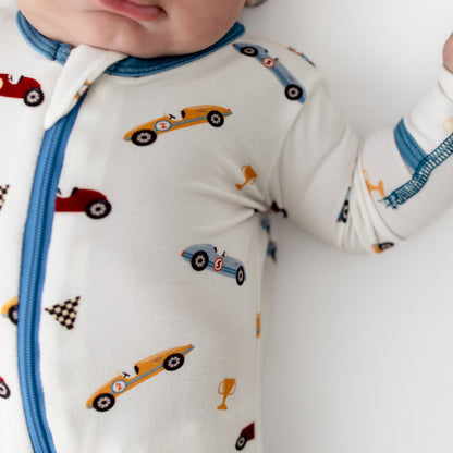 Race Cars Zippered Footie