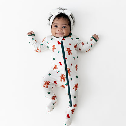 Gingerbread Men Zippered Footie