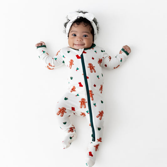 Gingerbread Men Zippered Footie