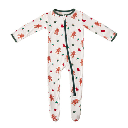 Gingerbread Men Zippered Footie