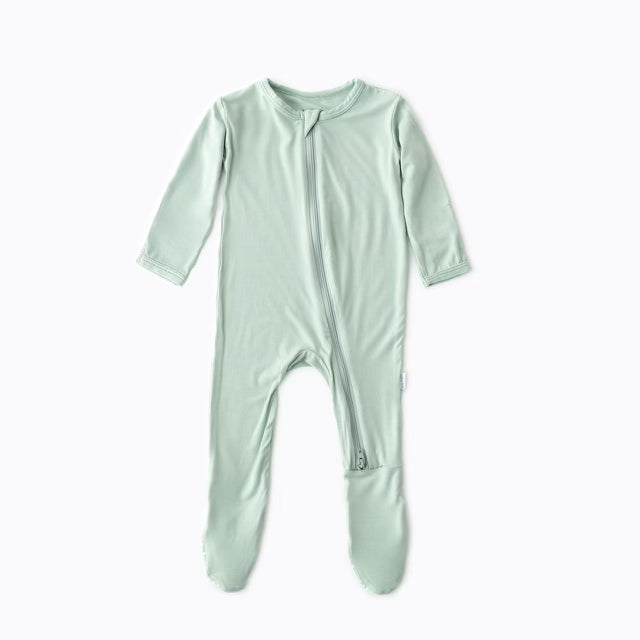 Sage Zippered Footie