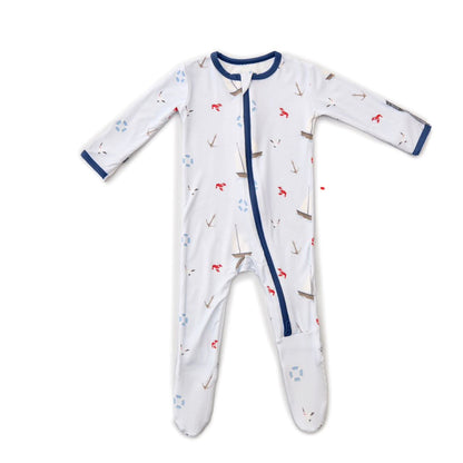 Sailboats Zippered Footie