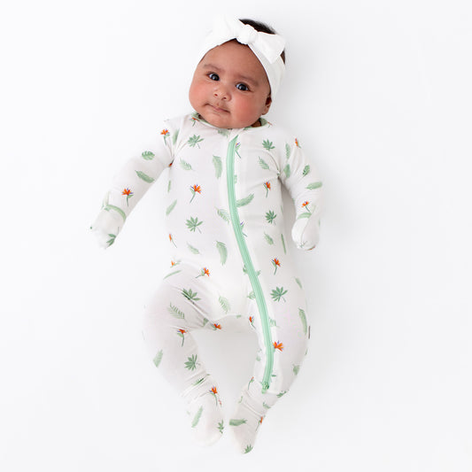 Bird of Paradise Zippered Footie