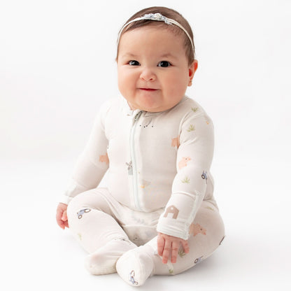 Farm Animals Zippered Footie