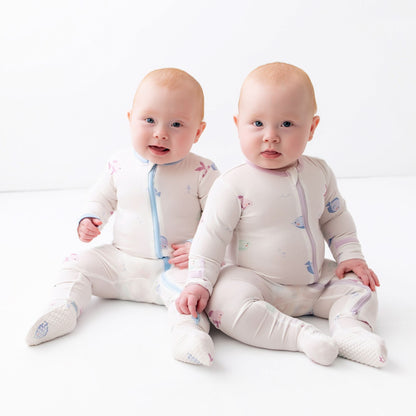 Blue Fish Zippered Footie