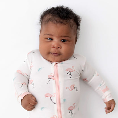Flamingo Zippered Footie