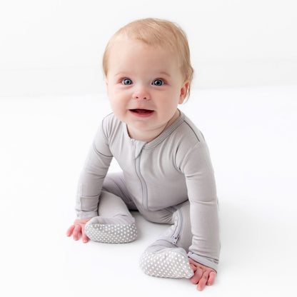 Light Gray Zippered Footie