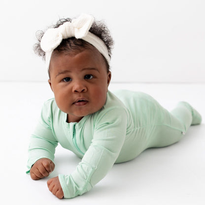 Green Zippered Footie