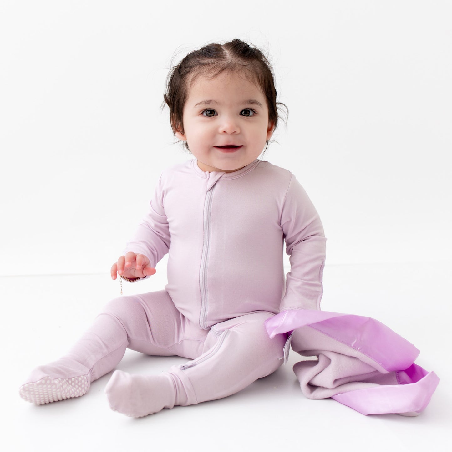 Lavender Zippered Footie